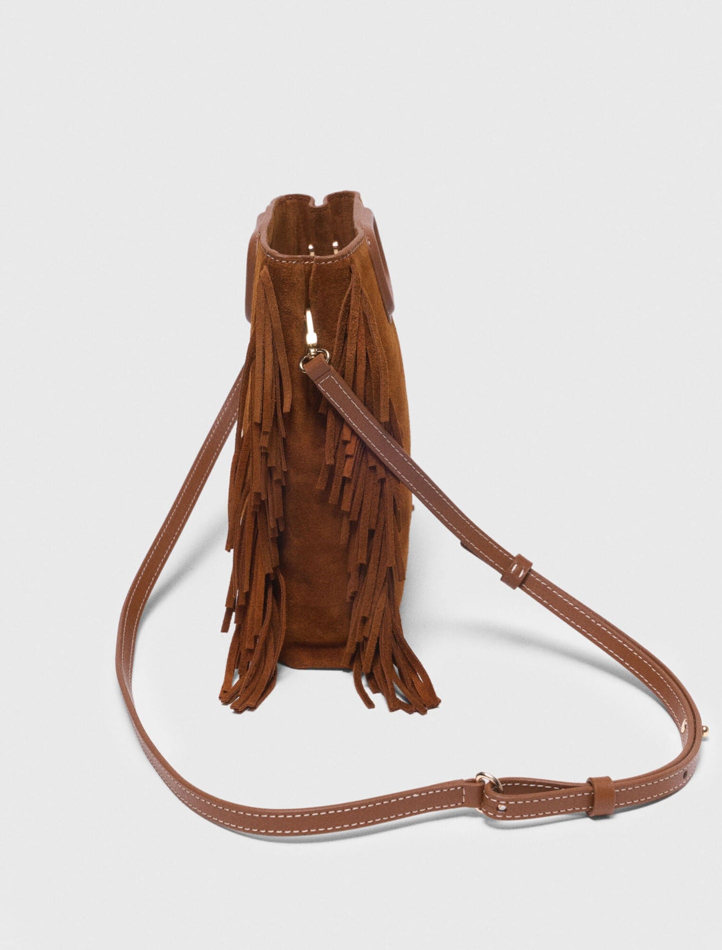 Maje Topstitched suede M bag