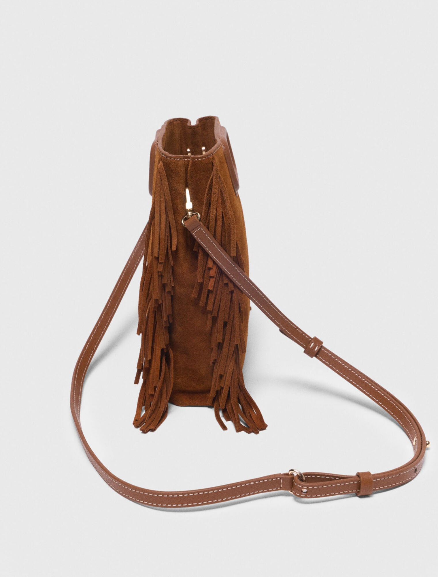 Maje Topstitched suede M bag