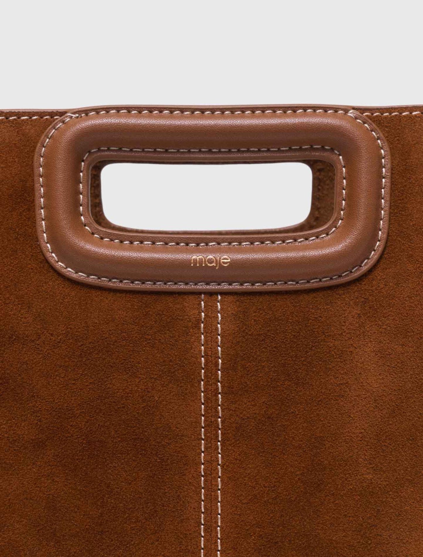 Maje Topstitched suede M bag