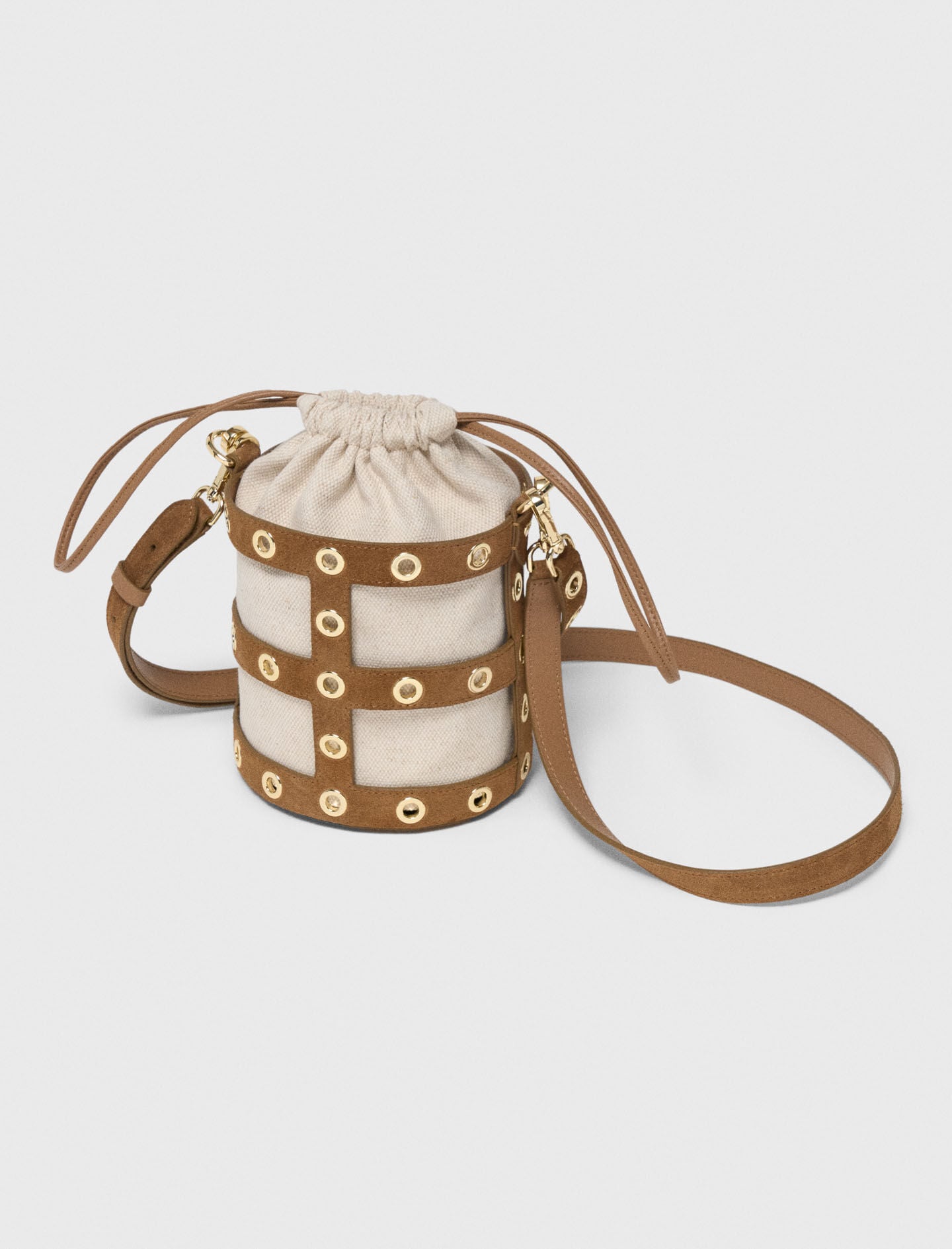Maje Suede Miss M bucket bag