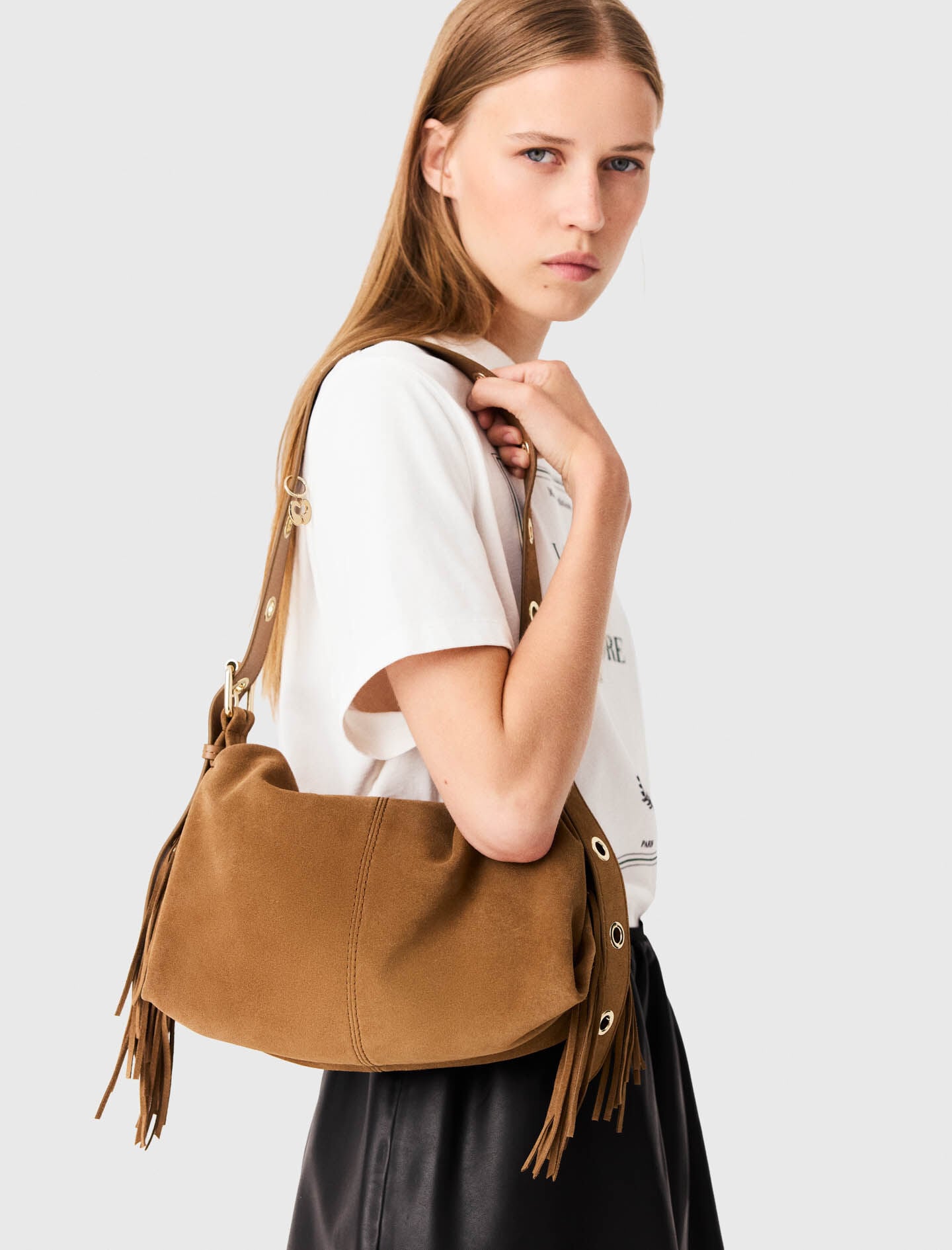 Maje Suede Miss M bag