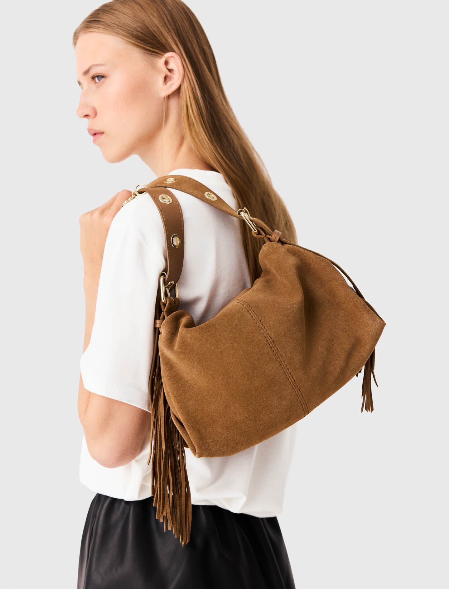 Maje Suede Miss M bag