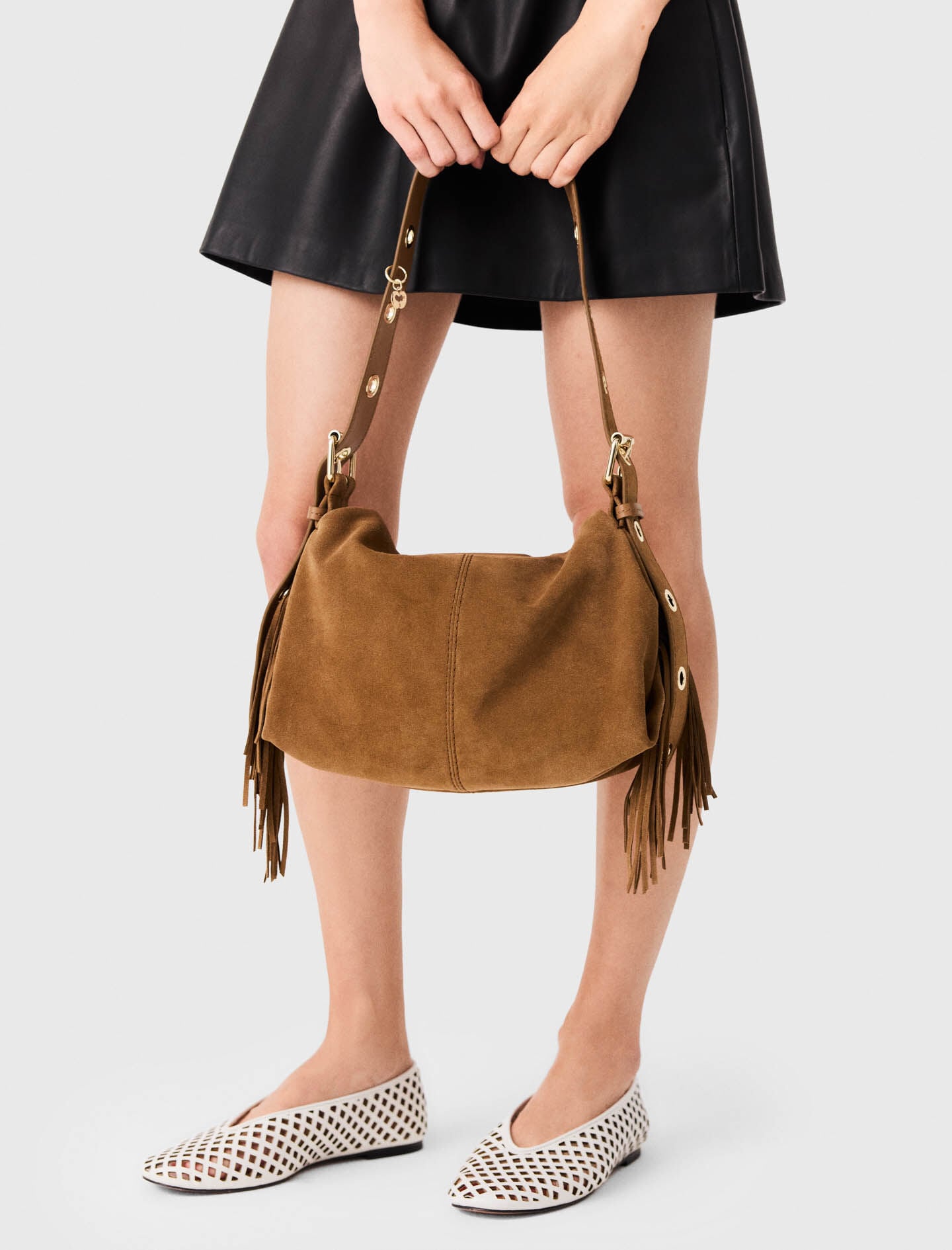 Maje Suede Miss M bag