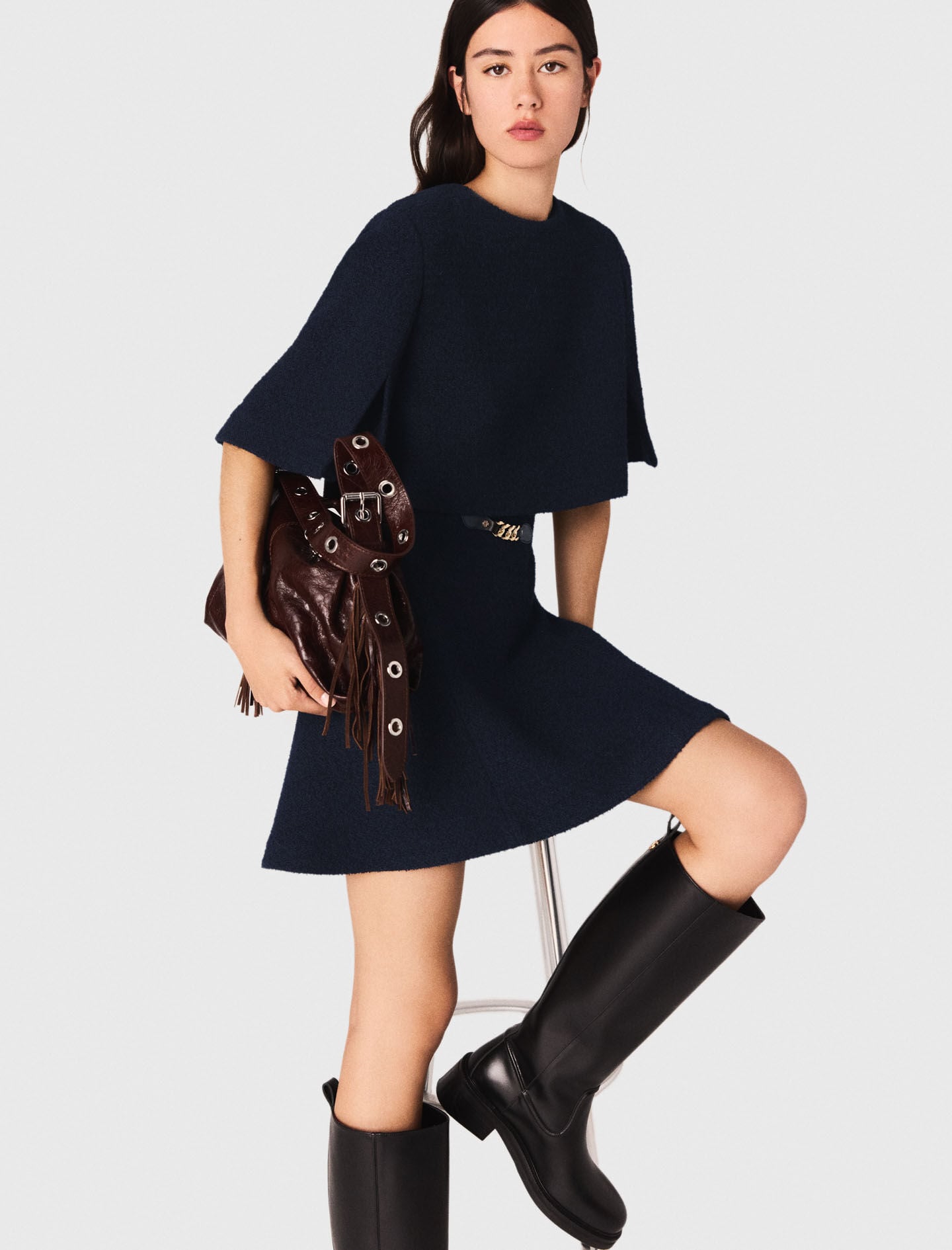 Maje Crackled leather Miss M bag