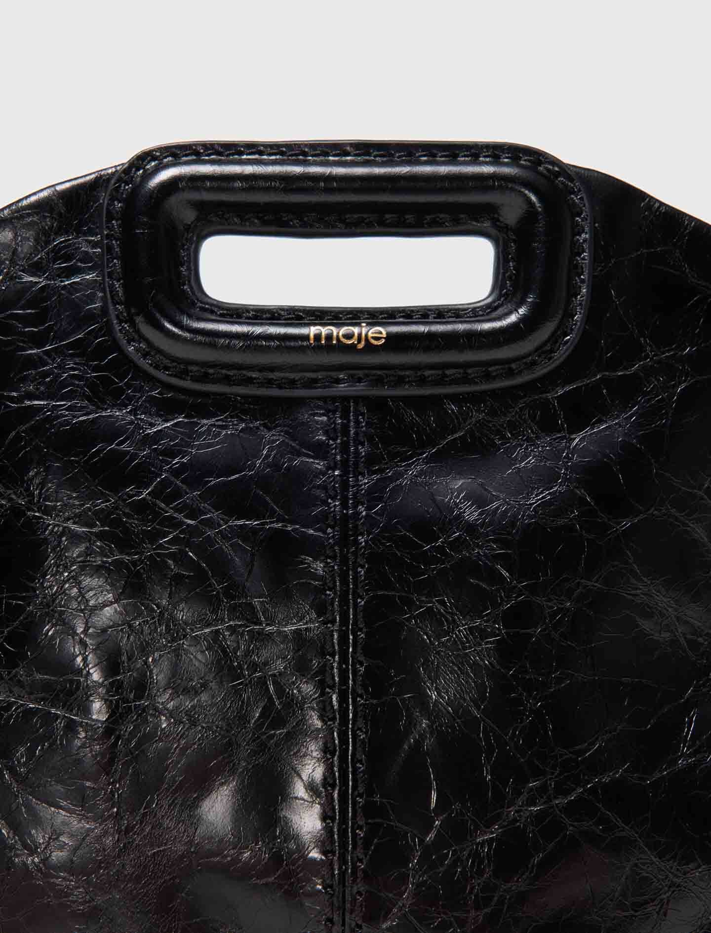 Maje Miss M mini cracked leather bag