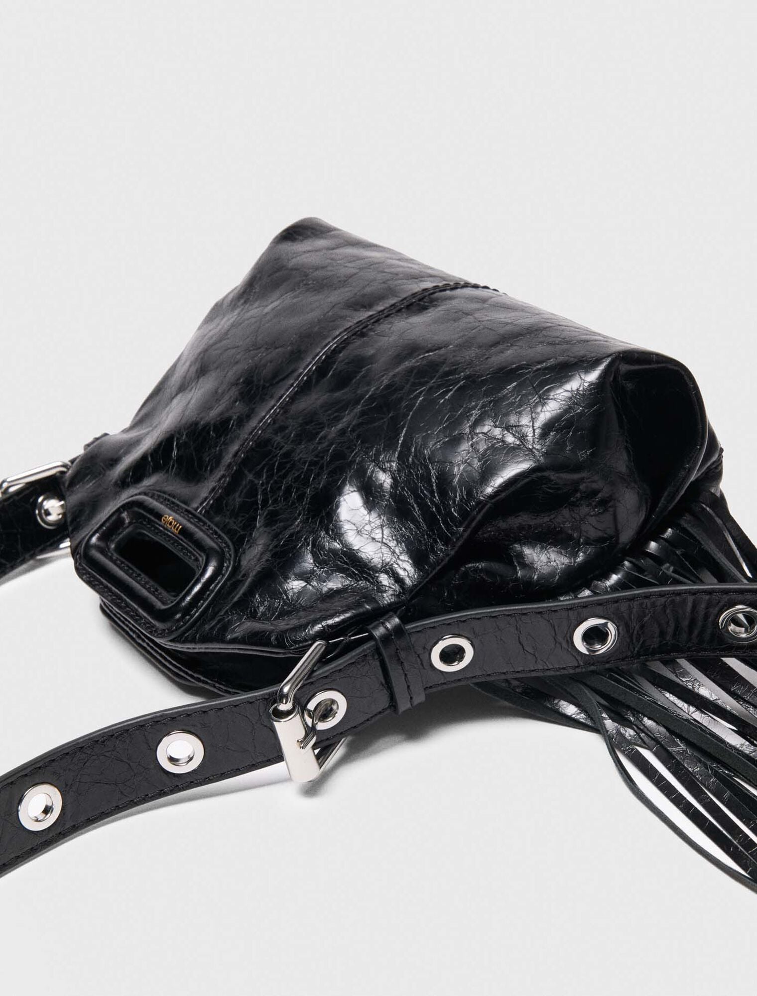 Maje Miss M mini cracked leather bag