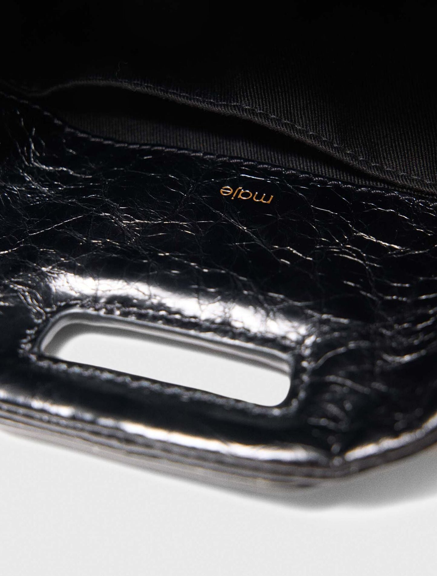 Maje Miss M mini cracked leather bag