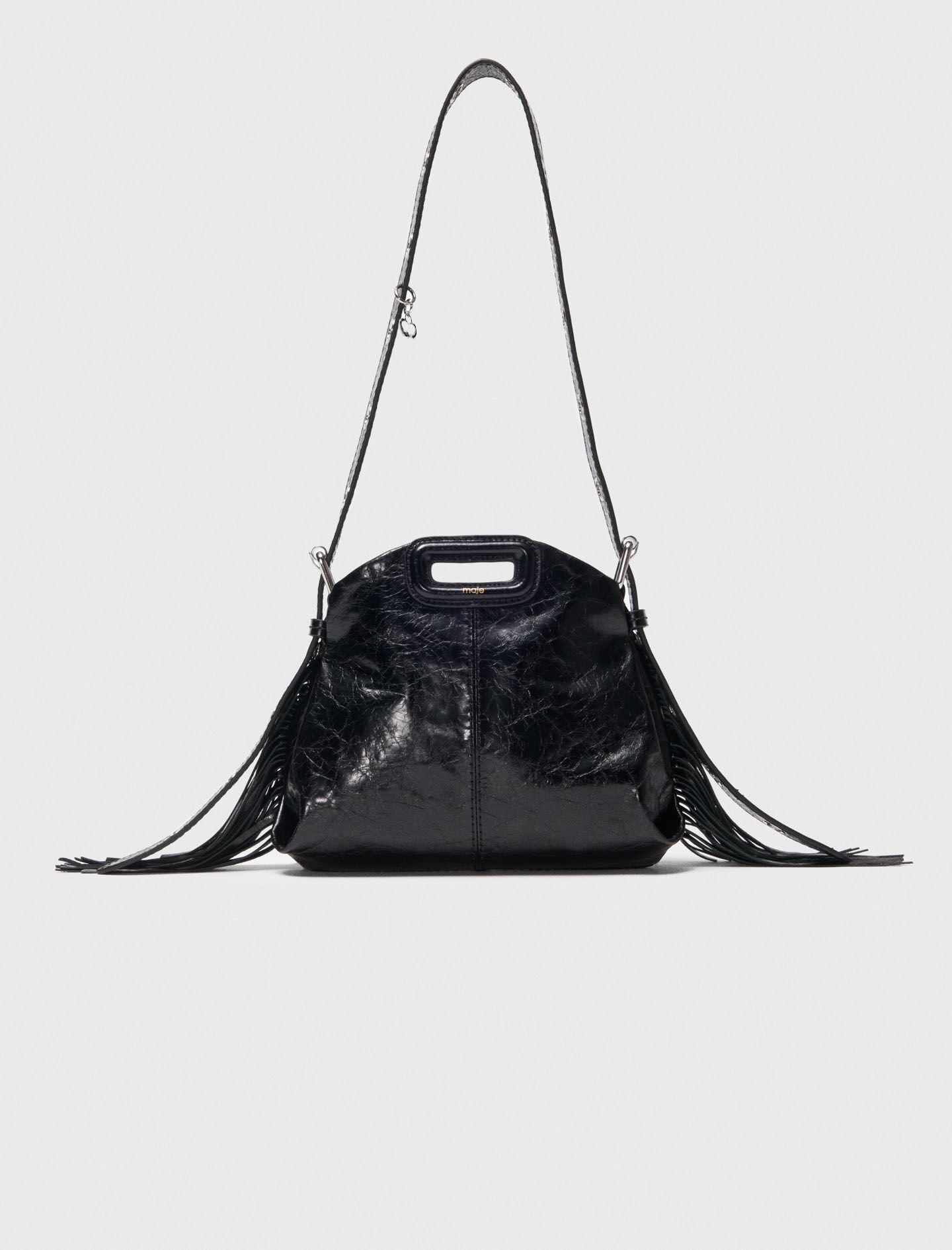 Maje Miss M mini cracked leather bag