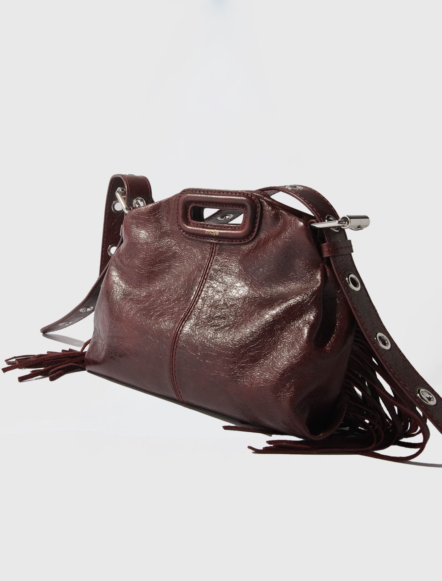 Maje Miss M mini cracked leather bag