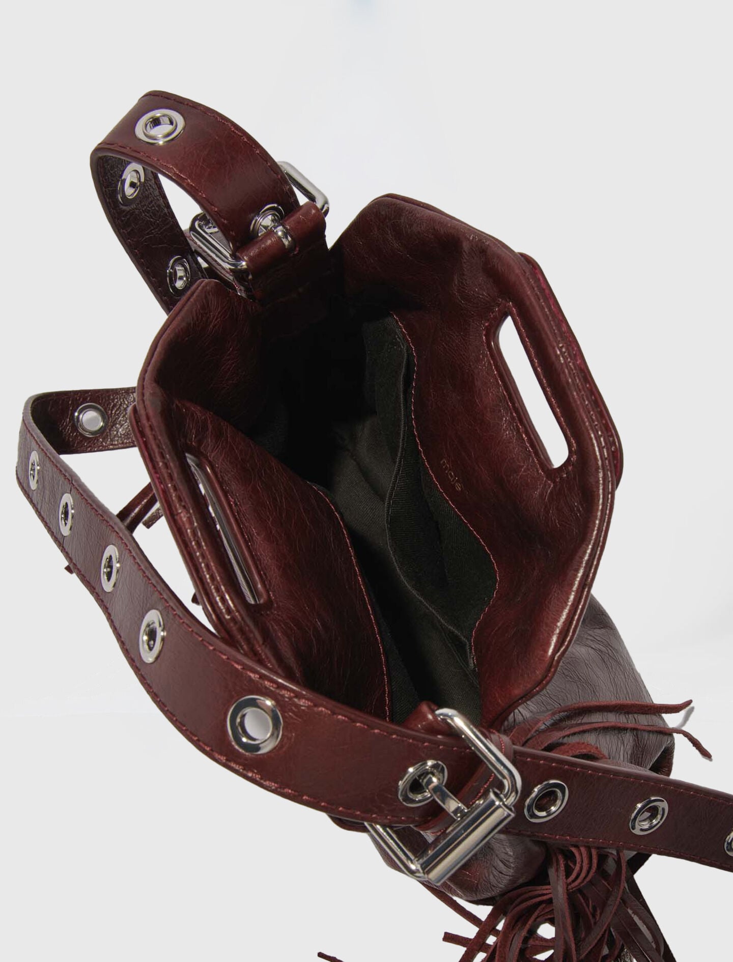 Maje Miss M mini cracked leather bag