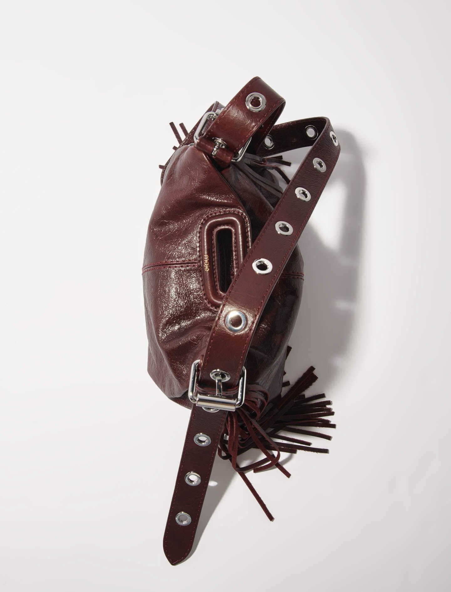 Maje Miss M mini cracked leather bag