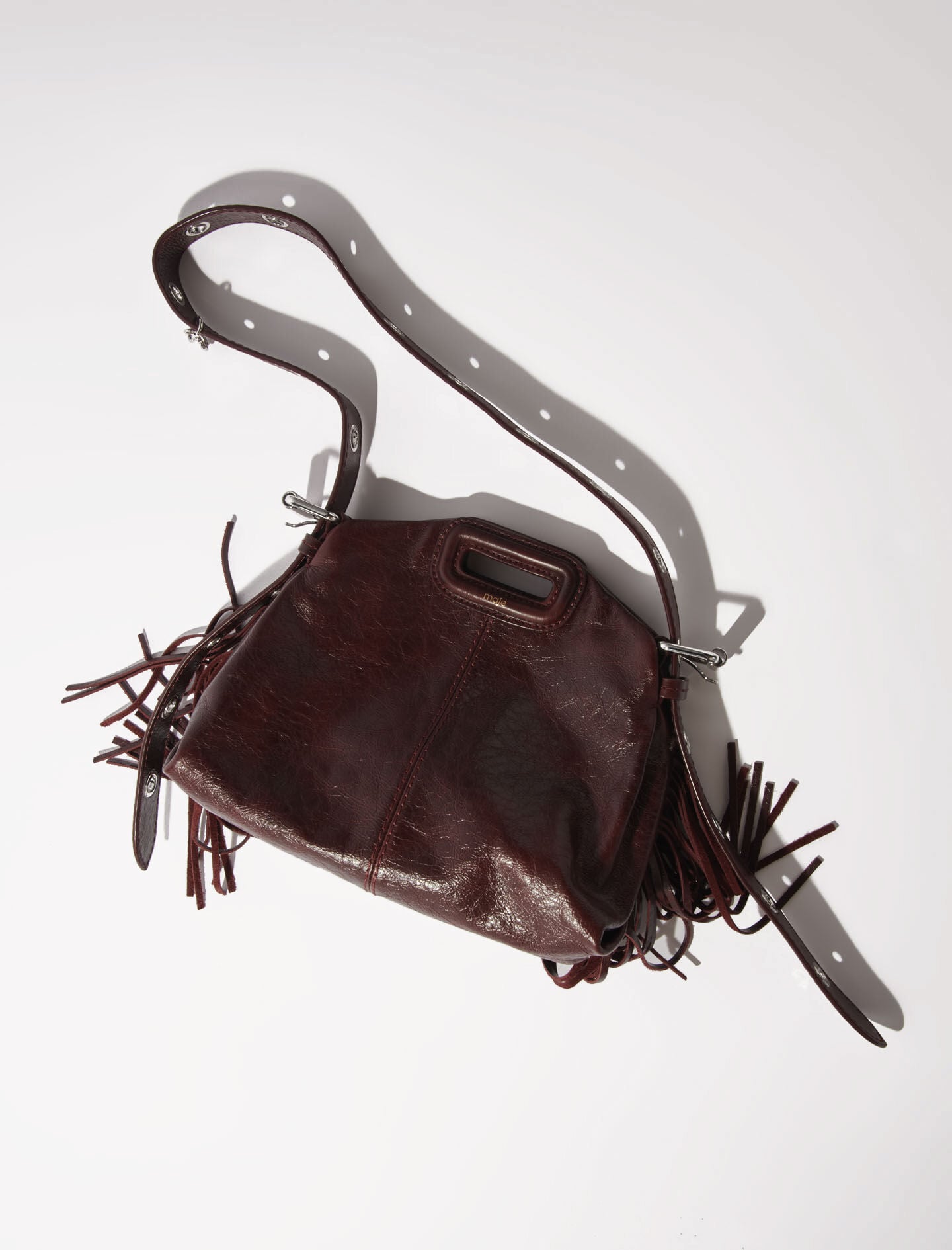 Maje Miss M mini cracked leather bag