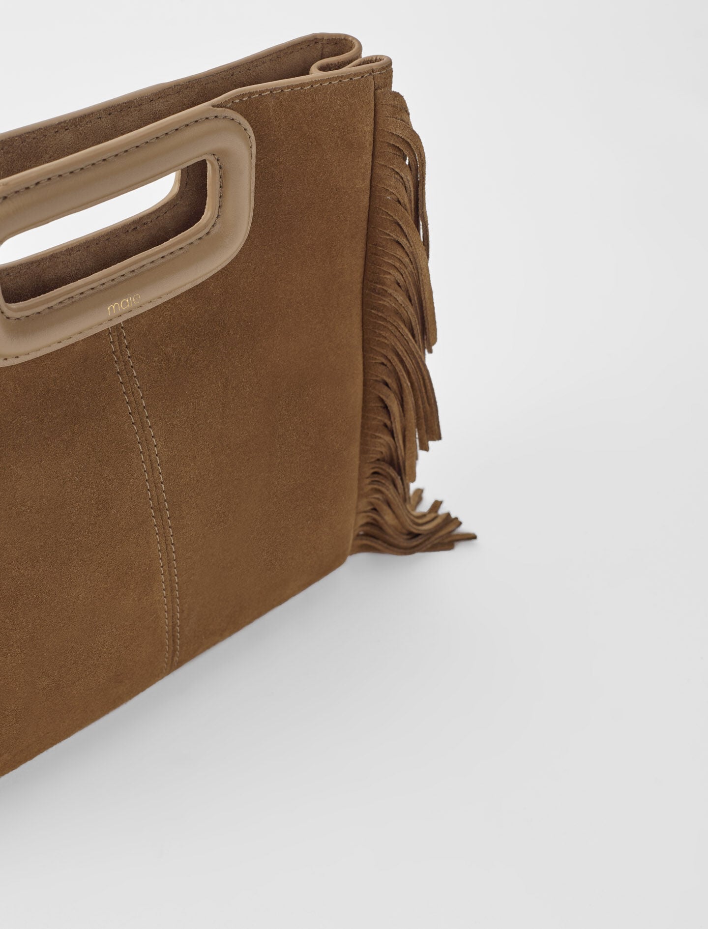 Maje Fringed M bag in suede