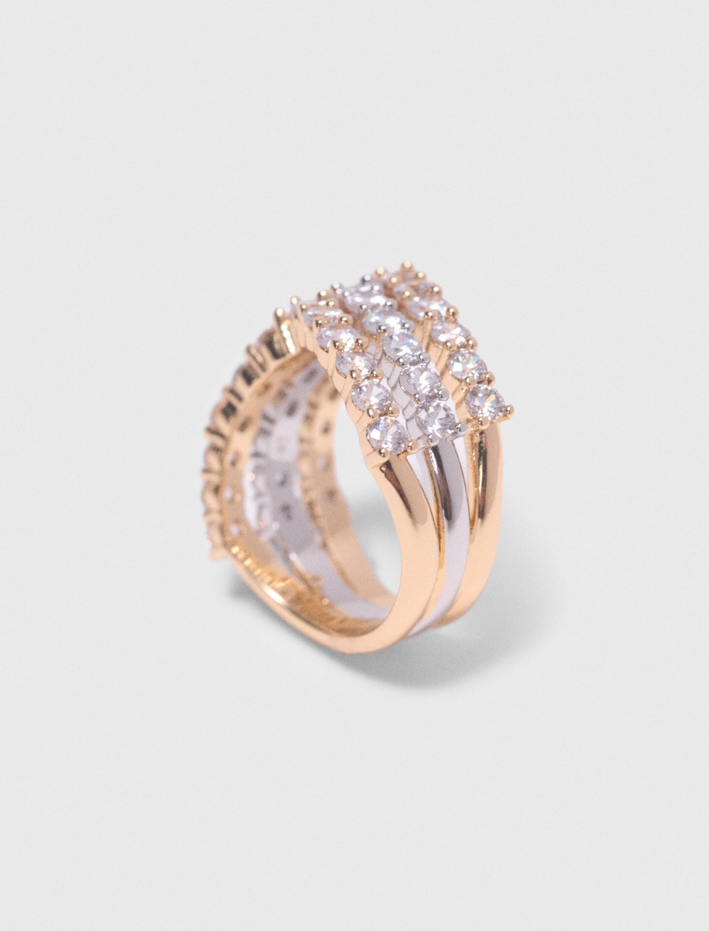 Maje Two-tone rhinestone ring