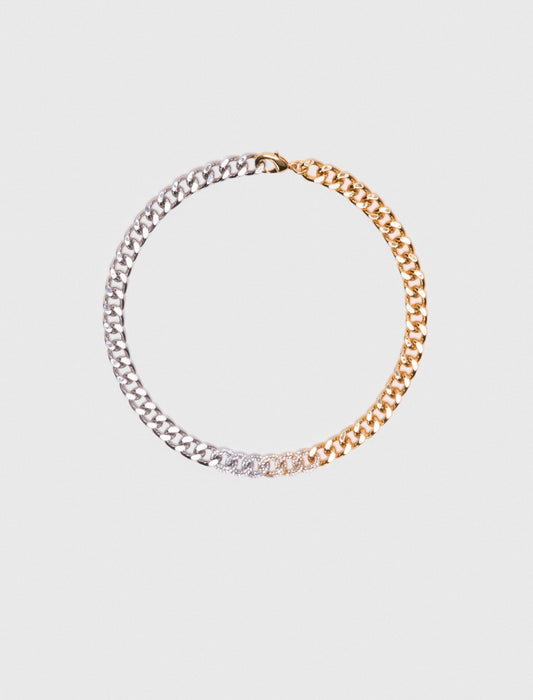 Maje Two-tone rhinestone link necklace