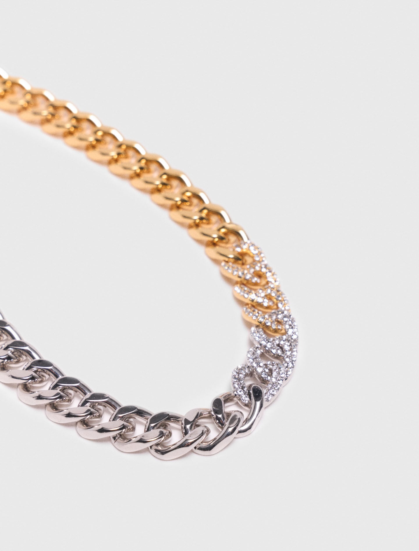Maje Two-tone rhinestone link necklace