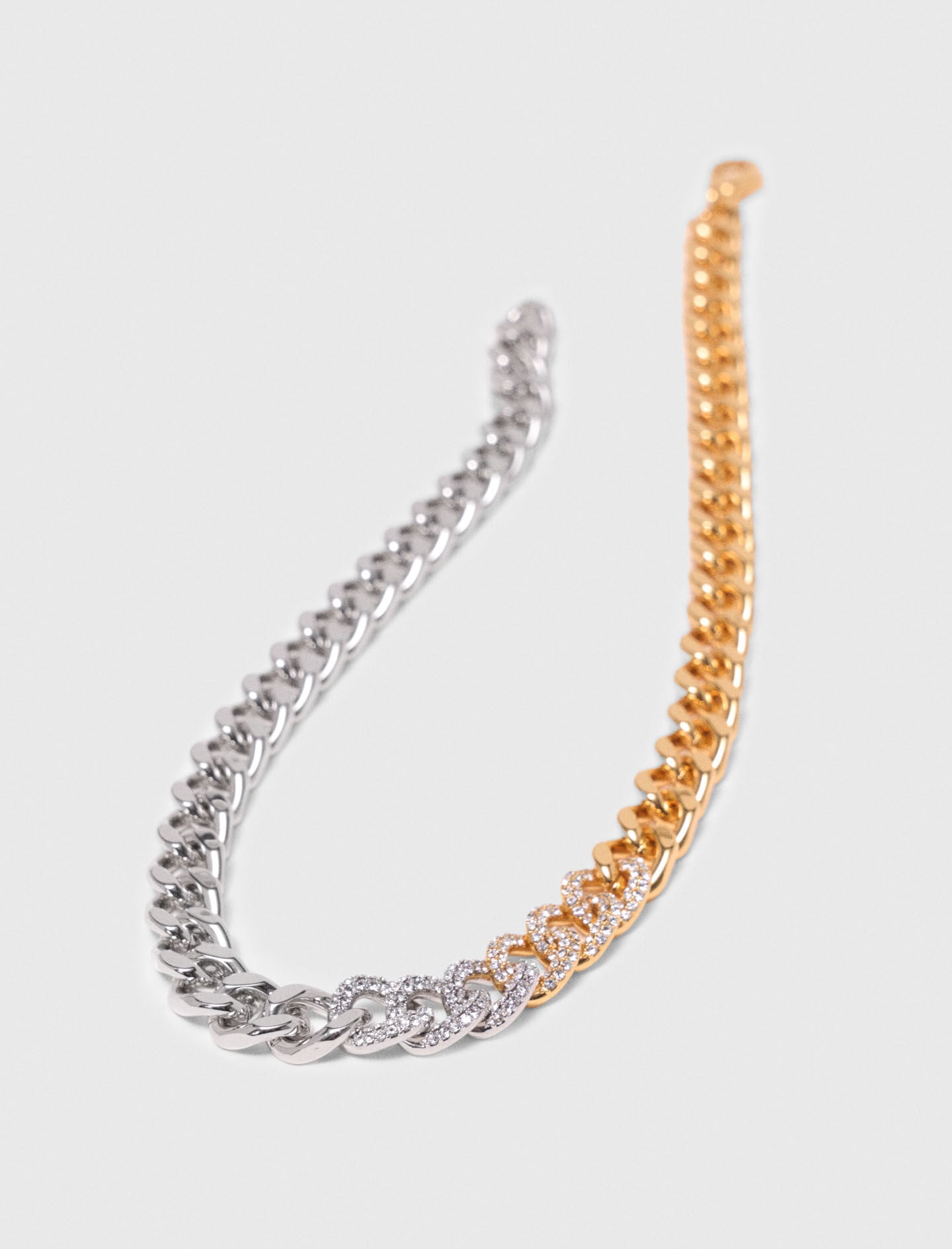 Maje Two-tone rhinestone link necklace