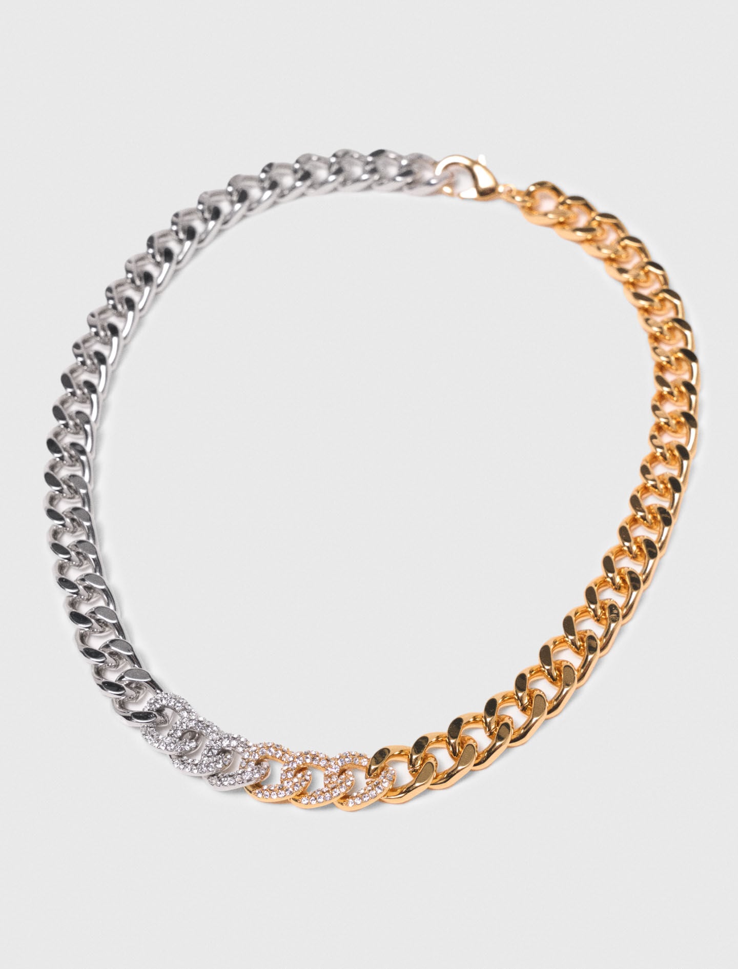 Maje Two-tone rhinestone link necklace