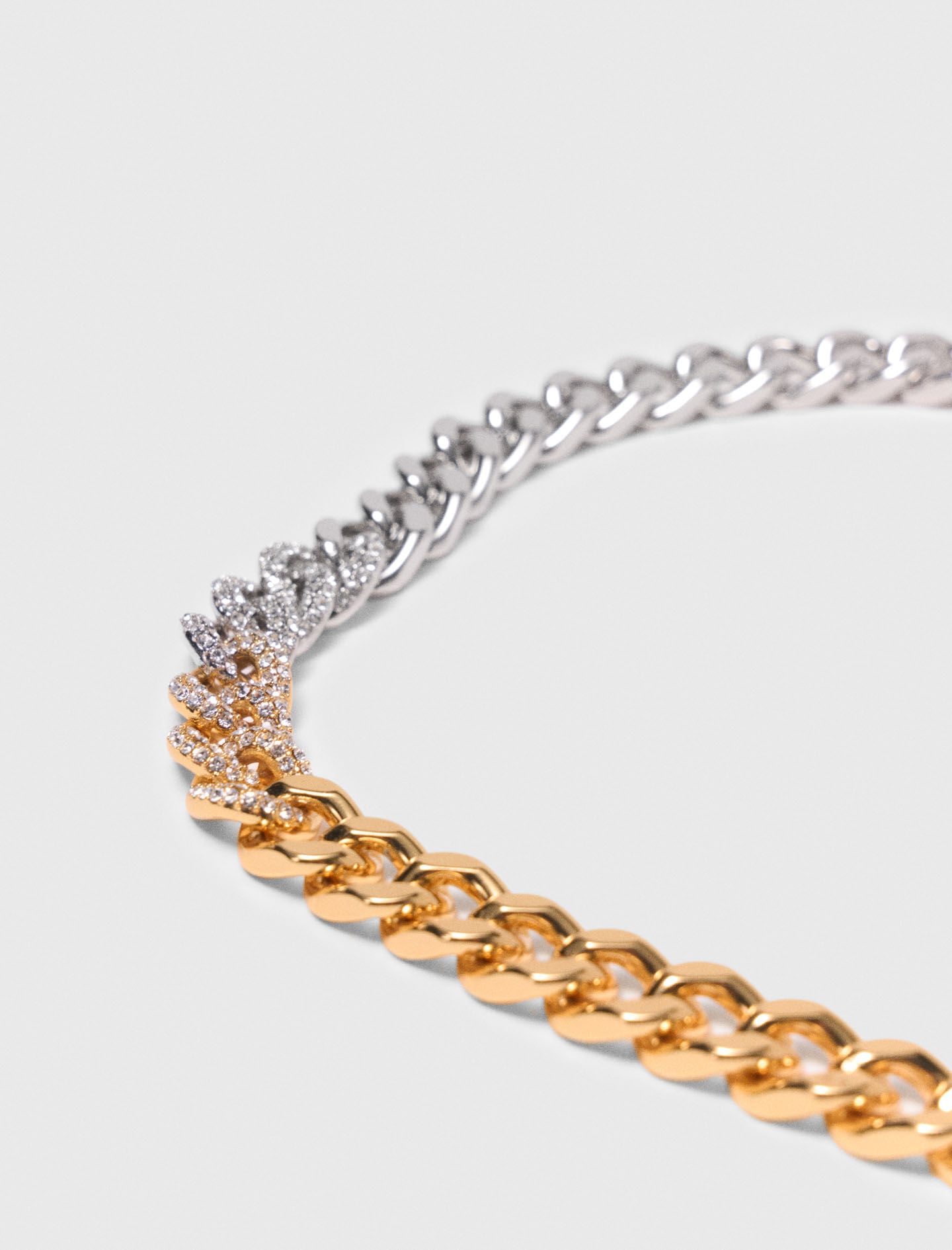 Maje Two-tone rhinestone link necklace