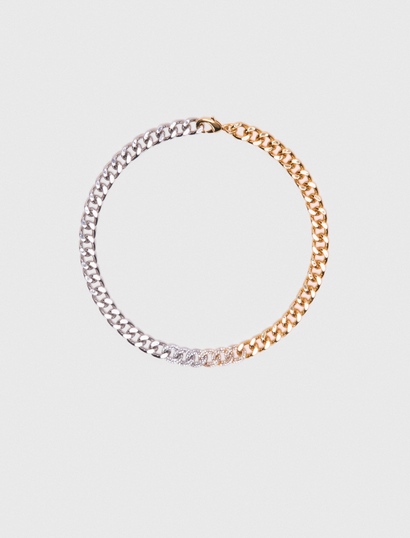 Maje Two-tone rhinestone link necklace