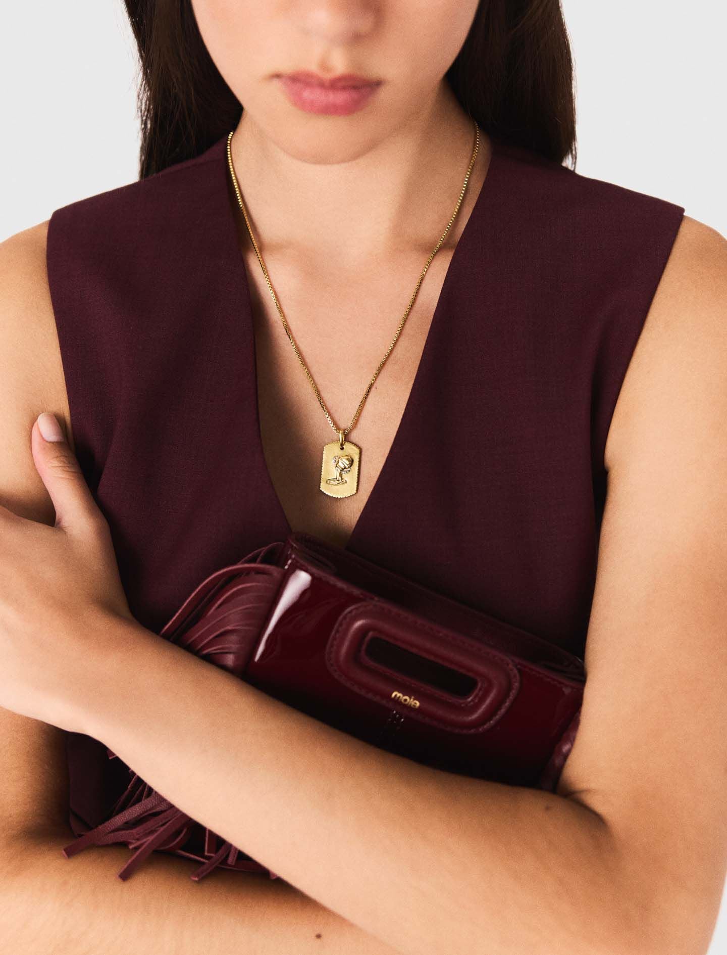 Maje Zodiac sign plaque necklace
