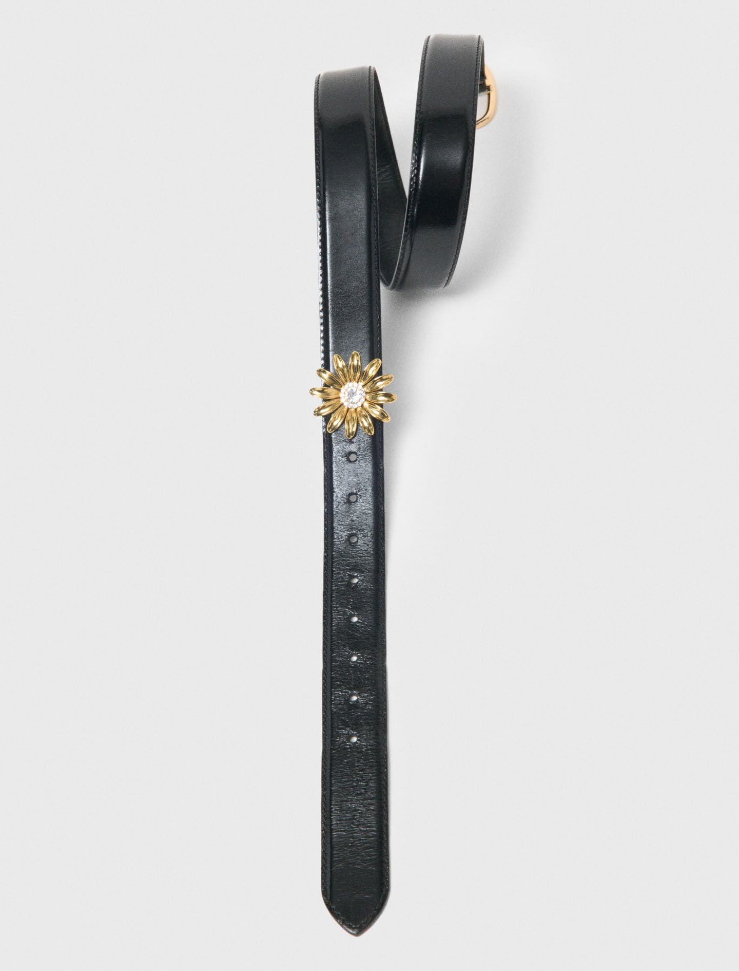 Maje Leather belt with removable jewel