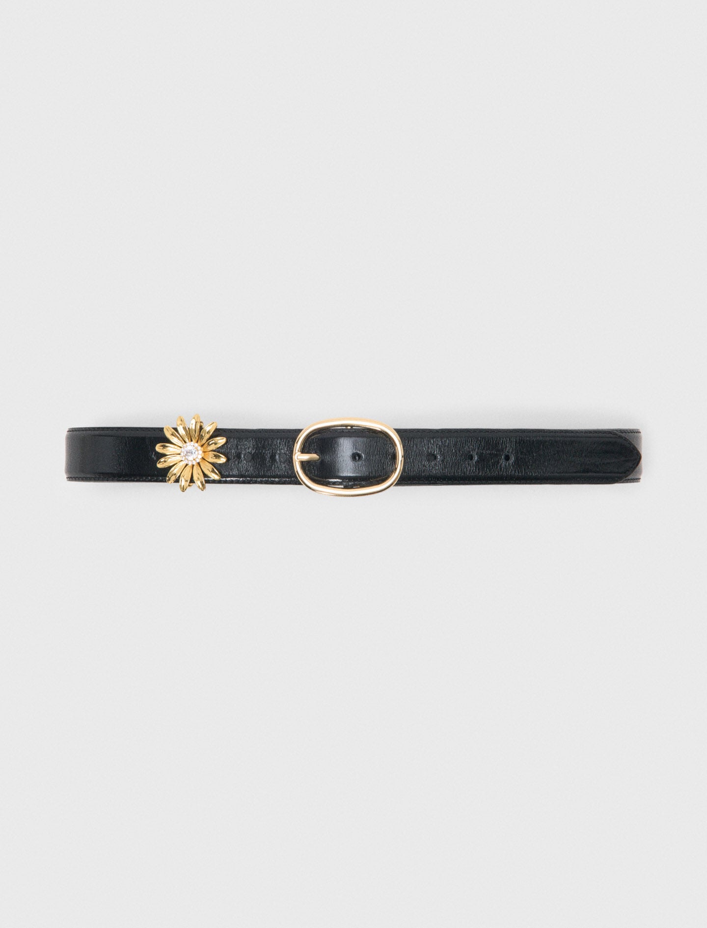 Maje Leather belt with removable jewel