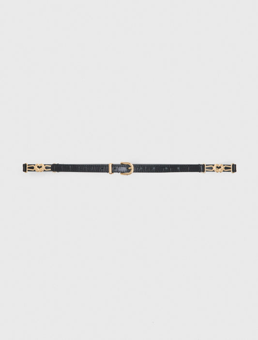 Maje Slim croc-effect leather belt