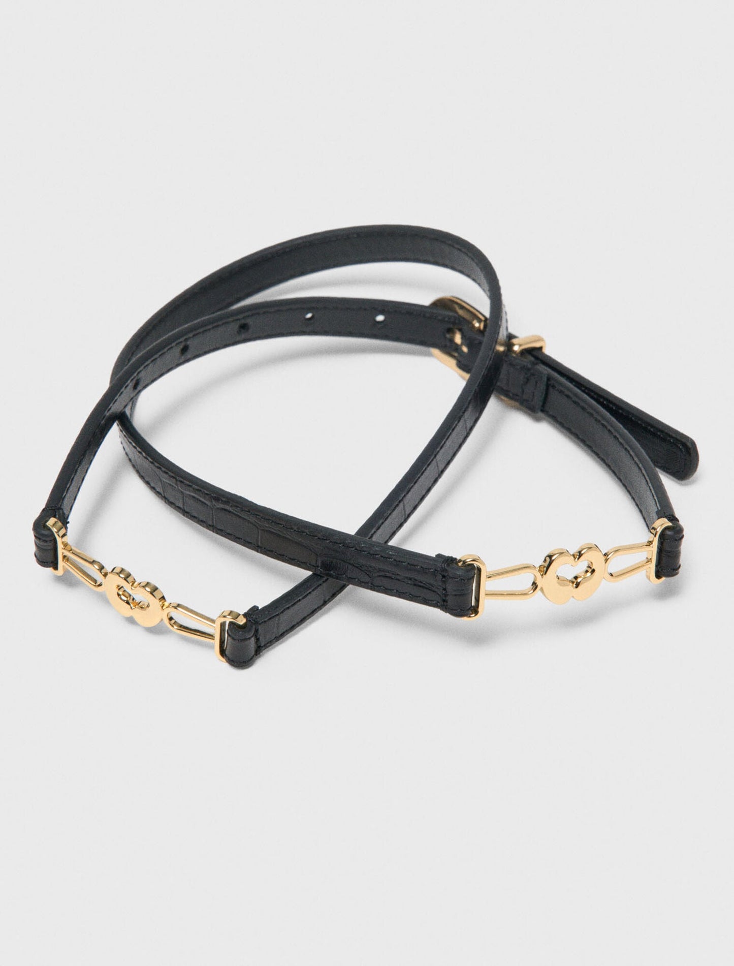 Maje Slim croc-effect leather belt