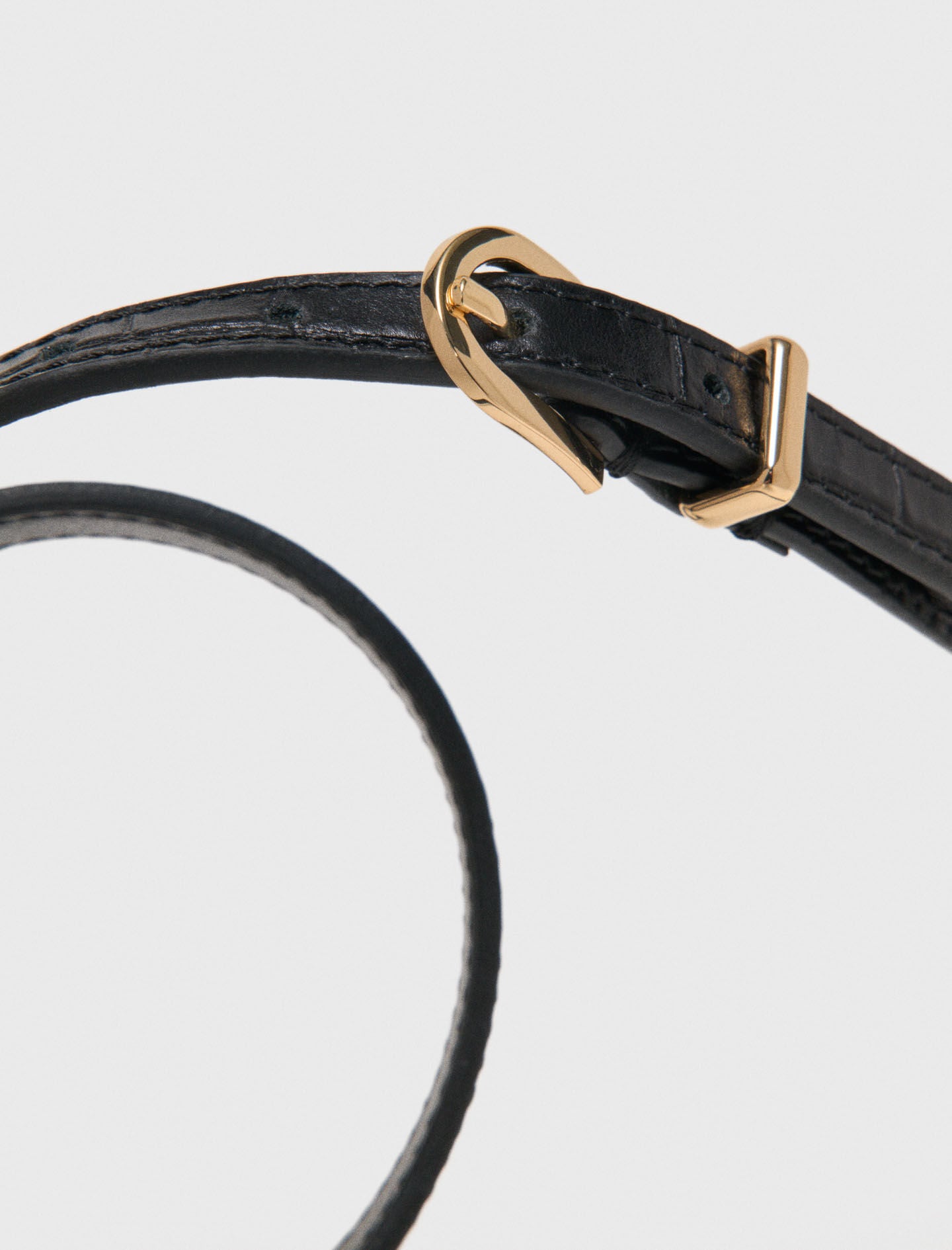 Maje Slim croc-effect leather belt