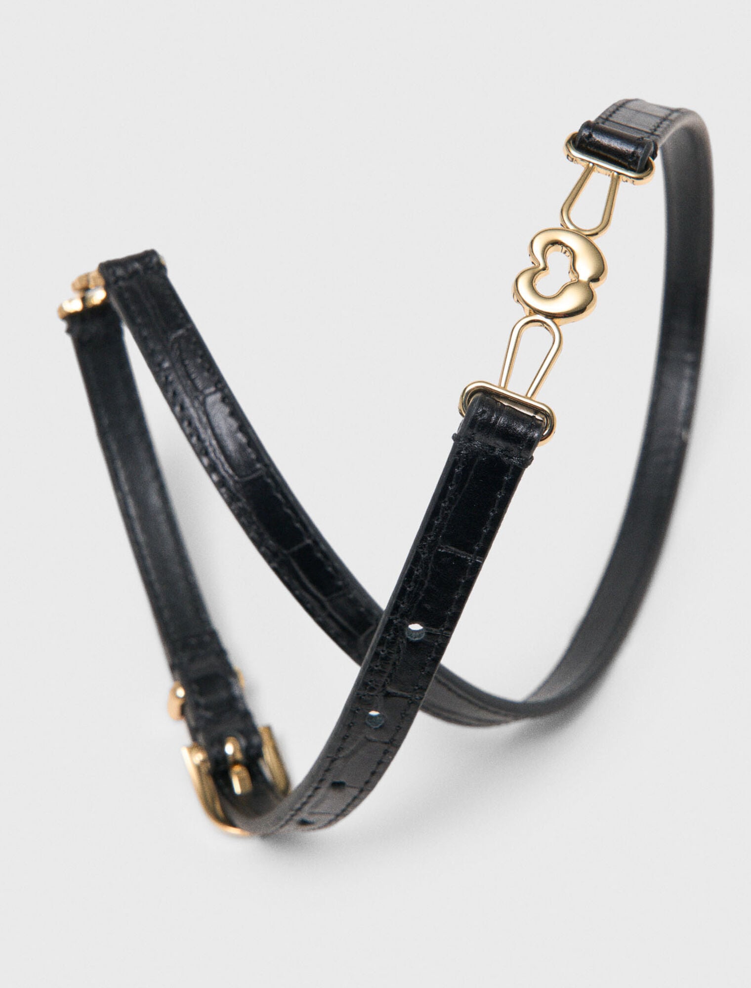 Maje Slim croc-effect leather belt