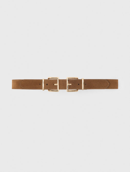 Maje Double buckle suede belt