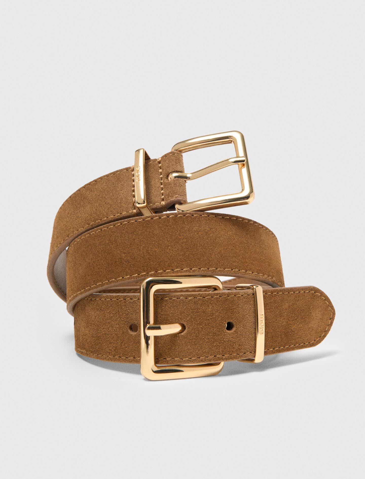 Maje Double buckle suede belt
