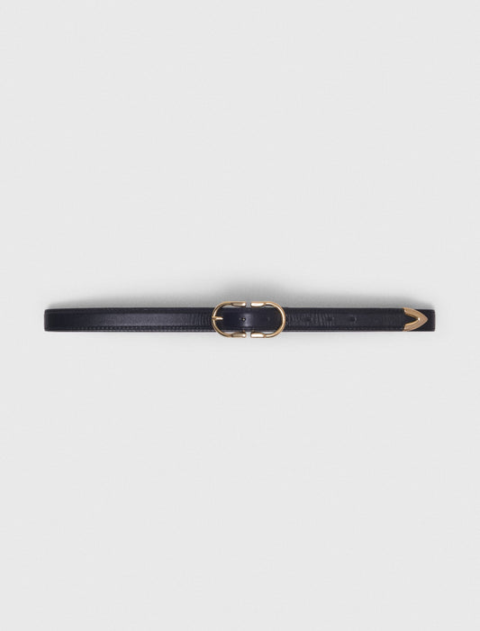 Maje Double-buckle leather belt