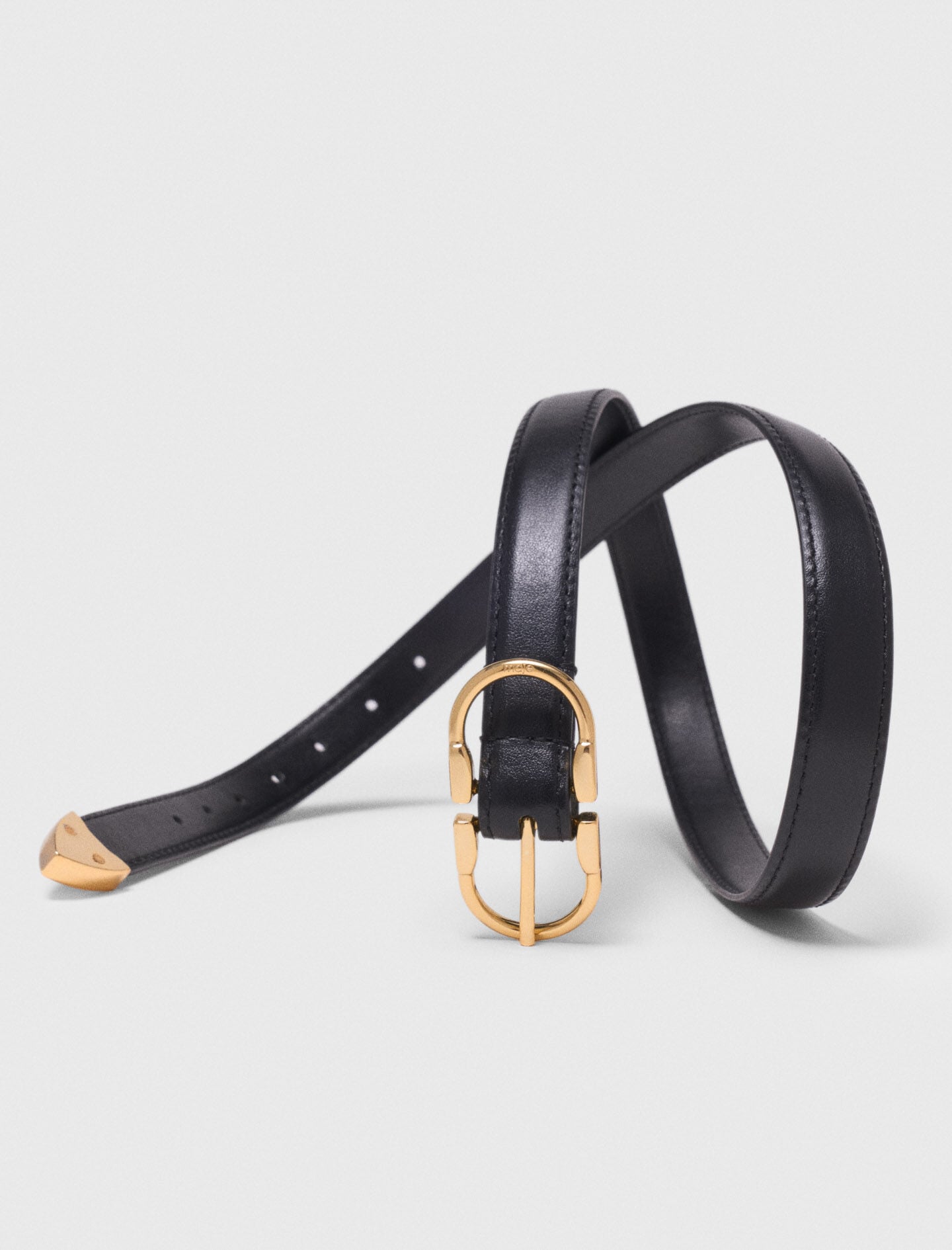 Maje Double-buckle leather belt