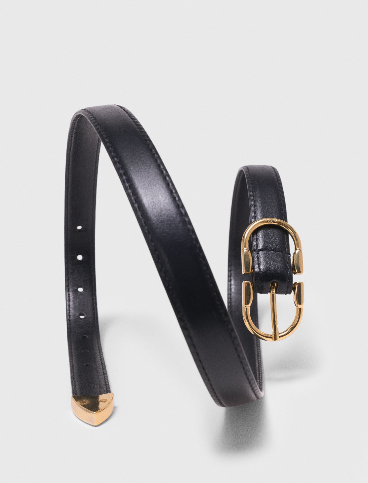 Maje Double-buckle leather belt