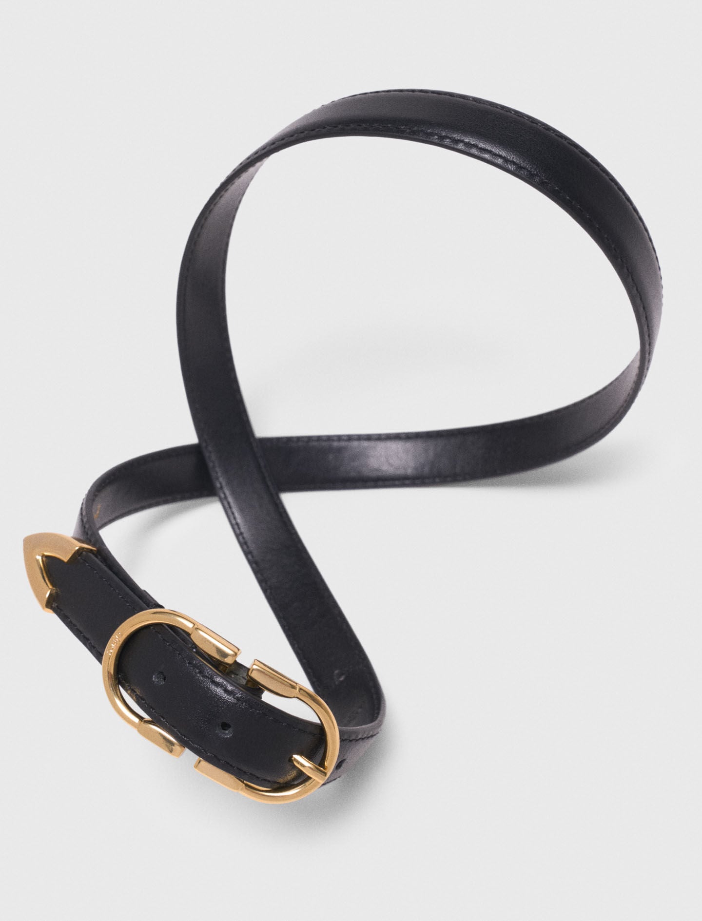 Maje Double-buckle leather belt