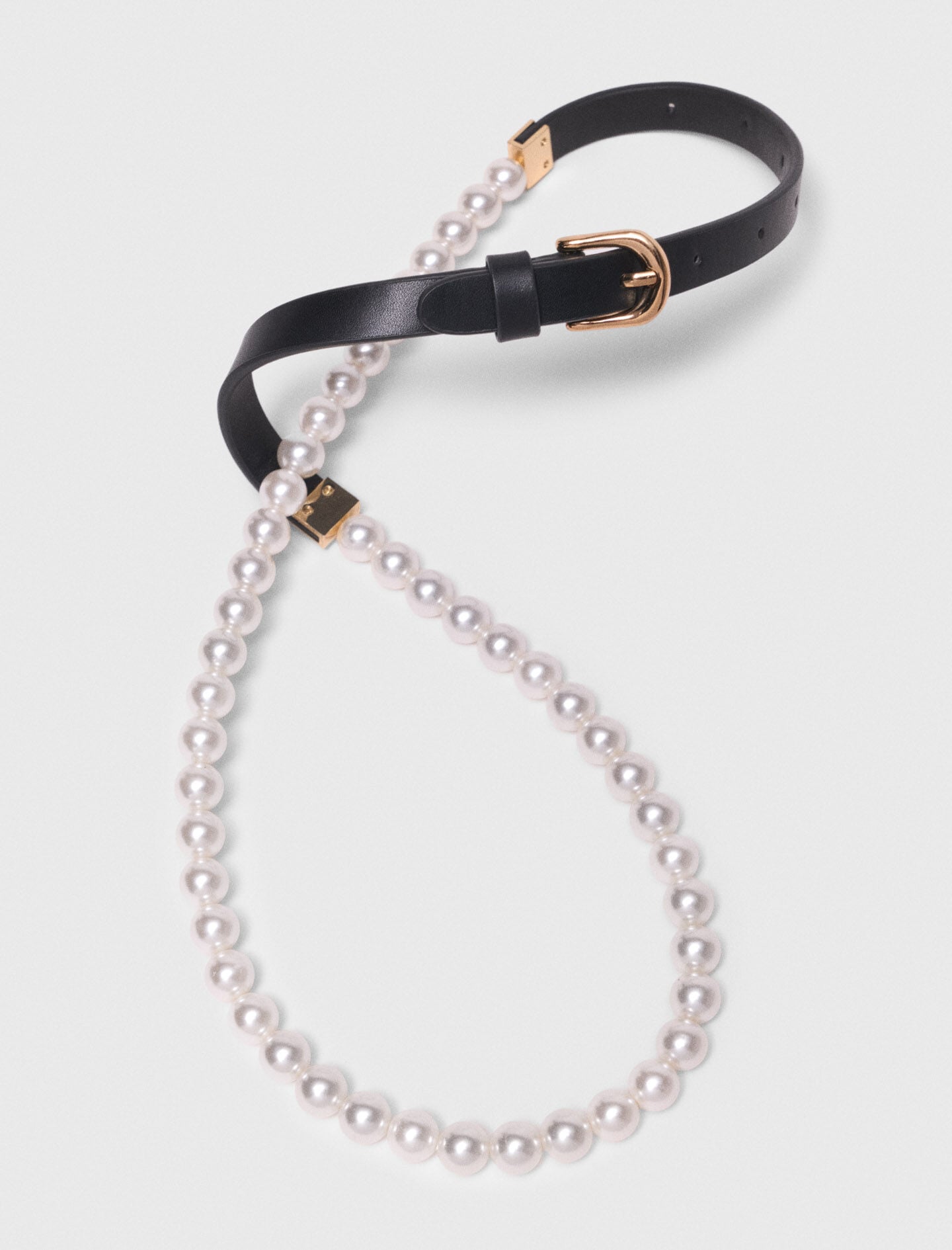 Maje Mixed bead and leather belt