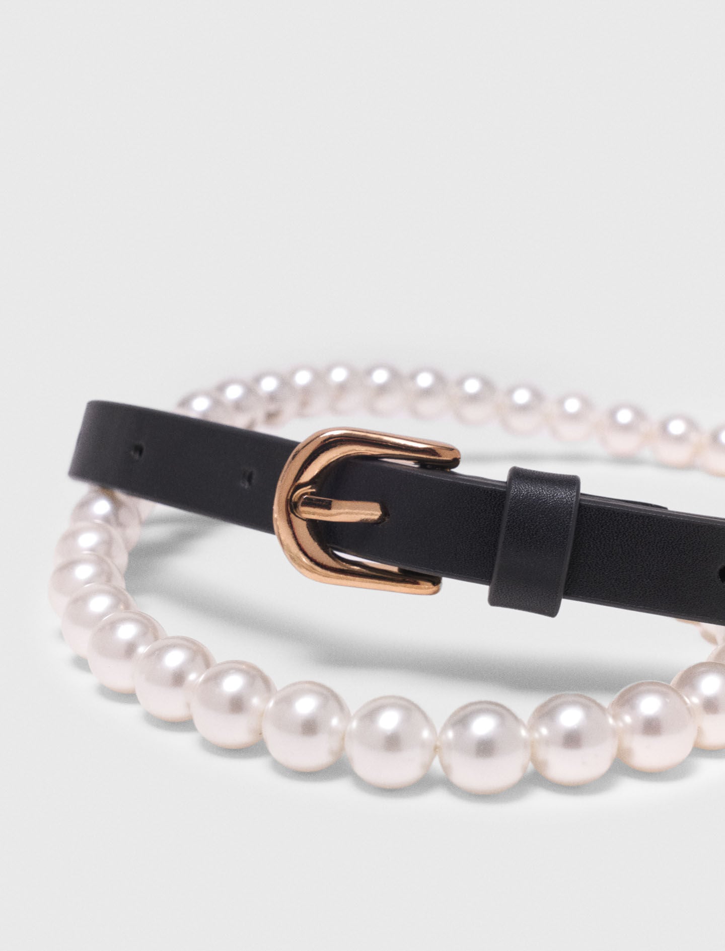 Maje Mixed bead and leather belt