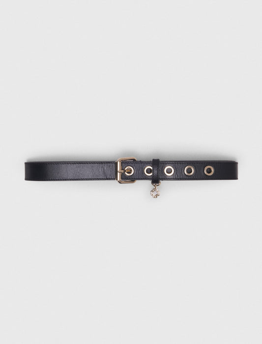Maje Leather belt with Miss M buckle