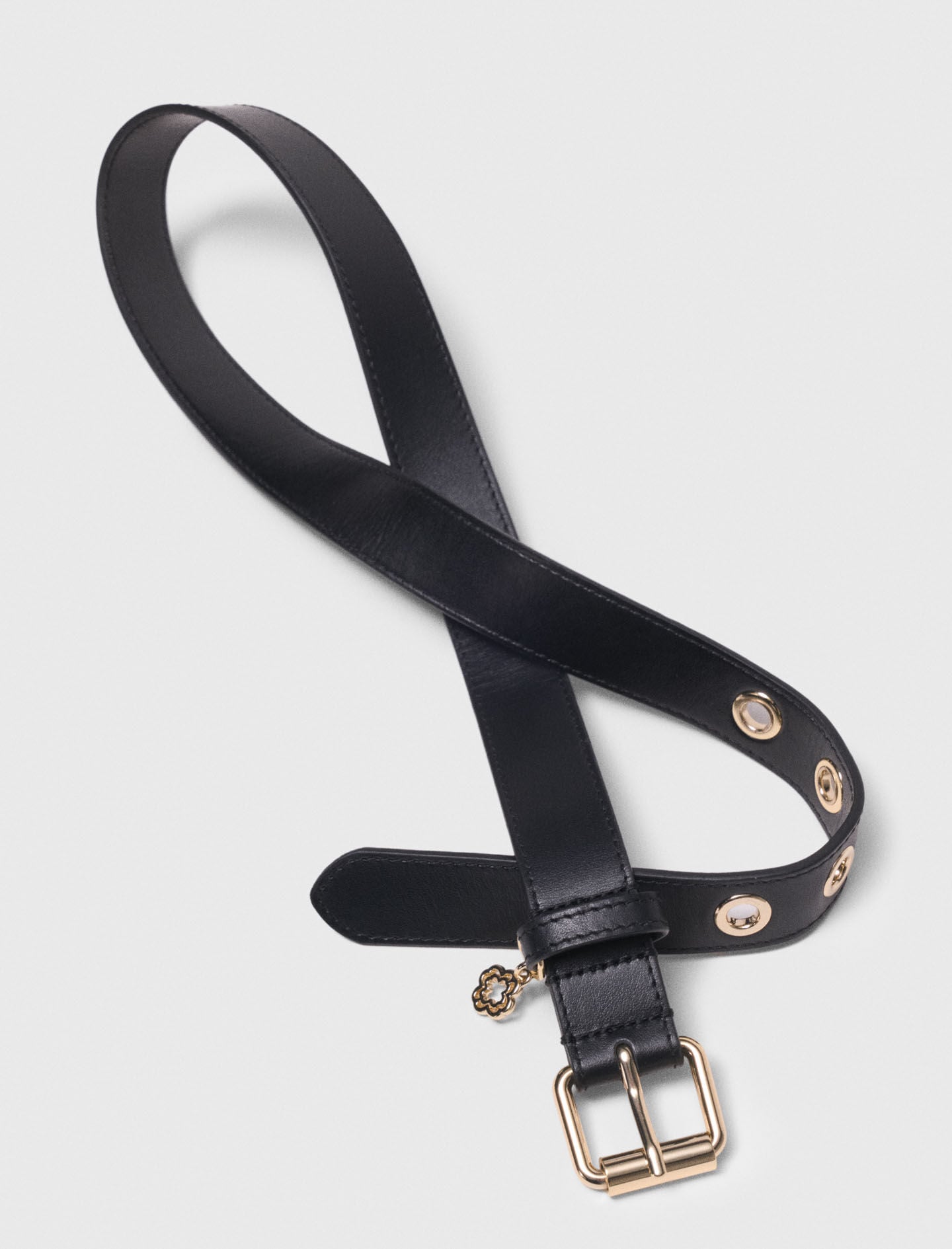 Maje Leather belt with Miss M buckle