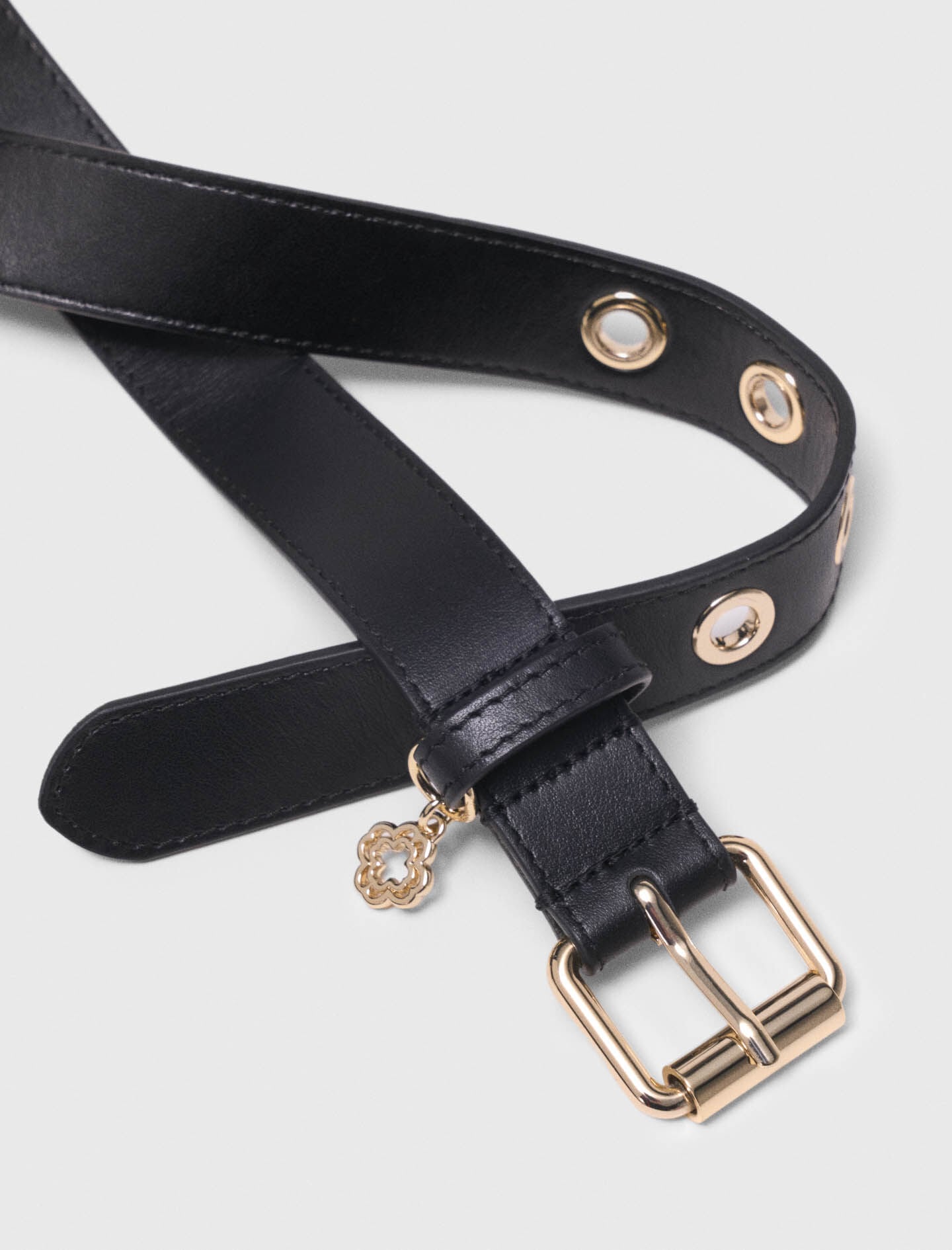 Maje Leather belt with Miss M buckle