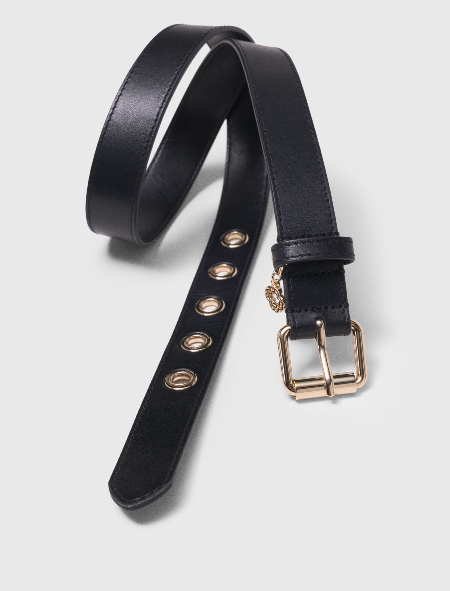 Maje Leather belt with Miss M buckle