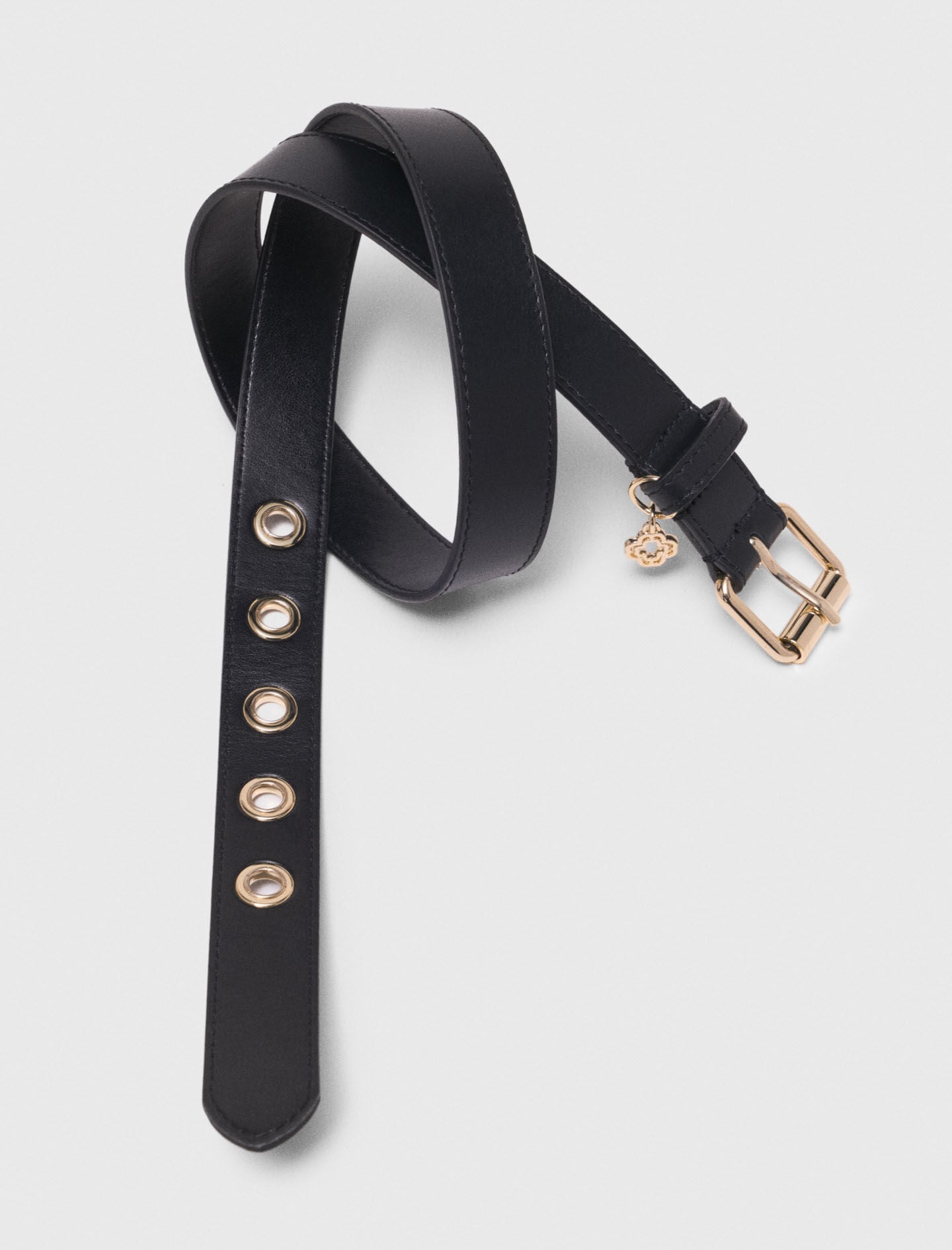 Maje Leather belt with Miss M buckle