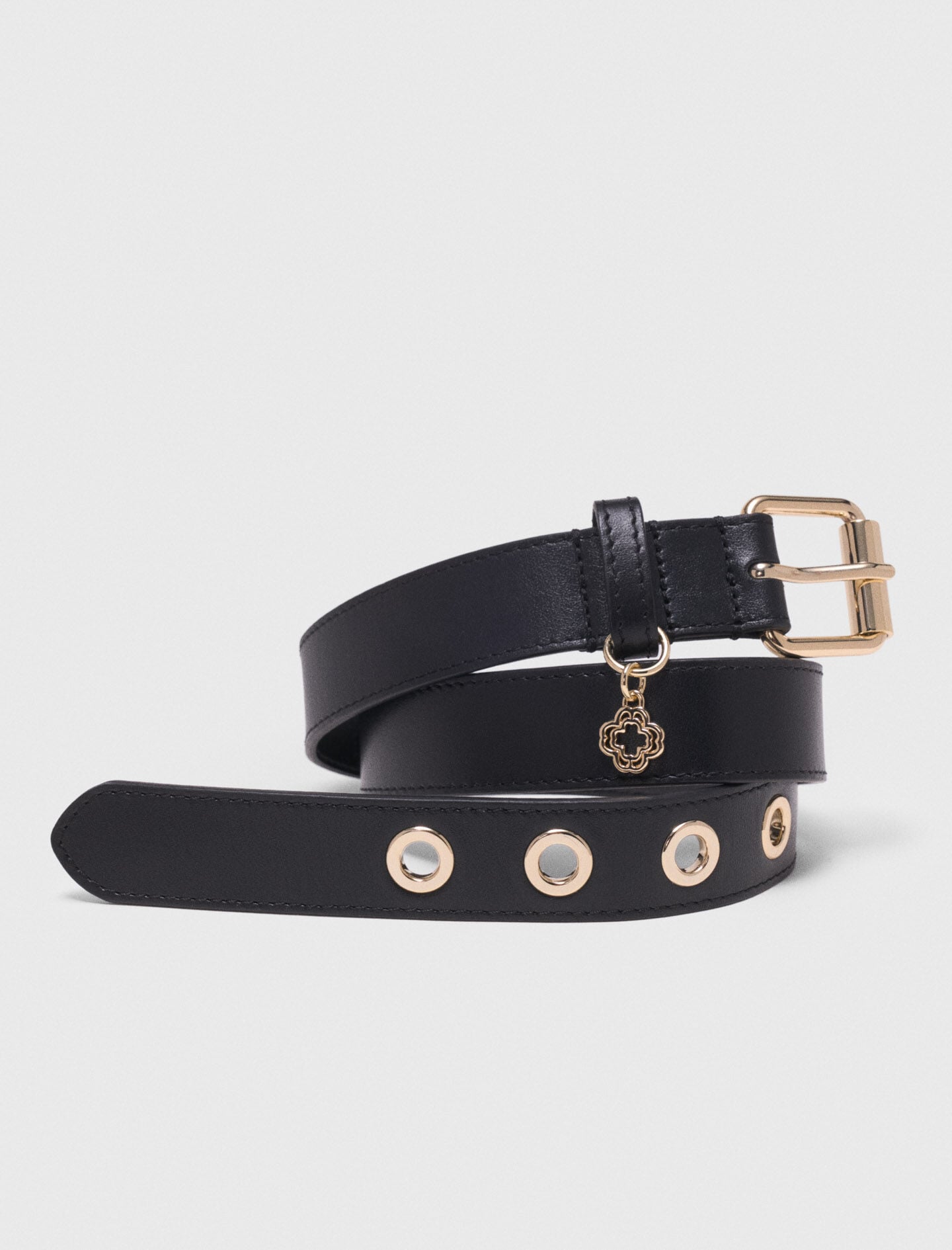 Maje Leather belt with Miss M buckle