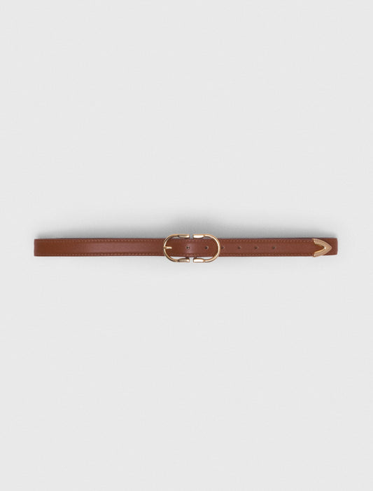 Maje Double-buckle leather belt