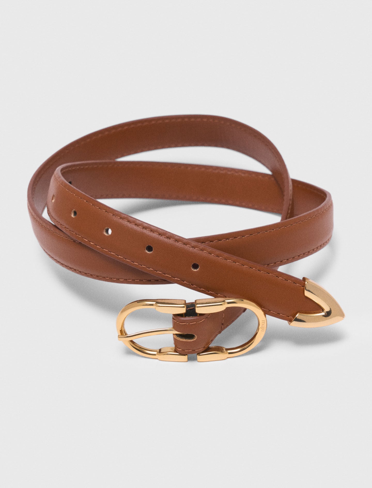 Maje Double-buckle leather belt