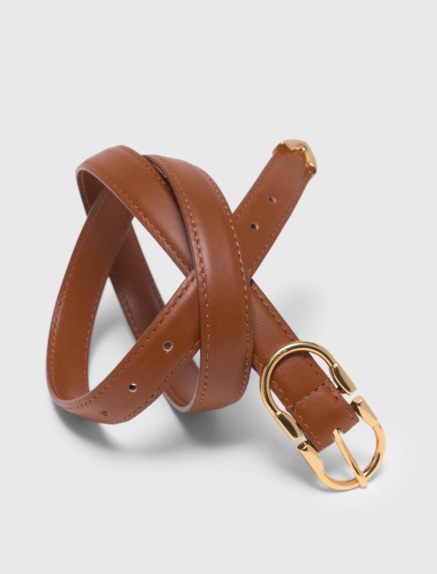 Maje Double-buckle leather belt