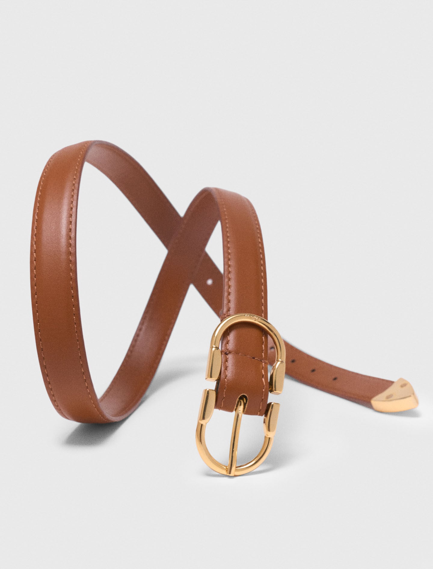 Maje Double-buckle leather belt