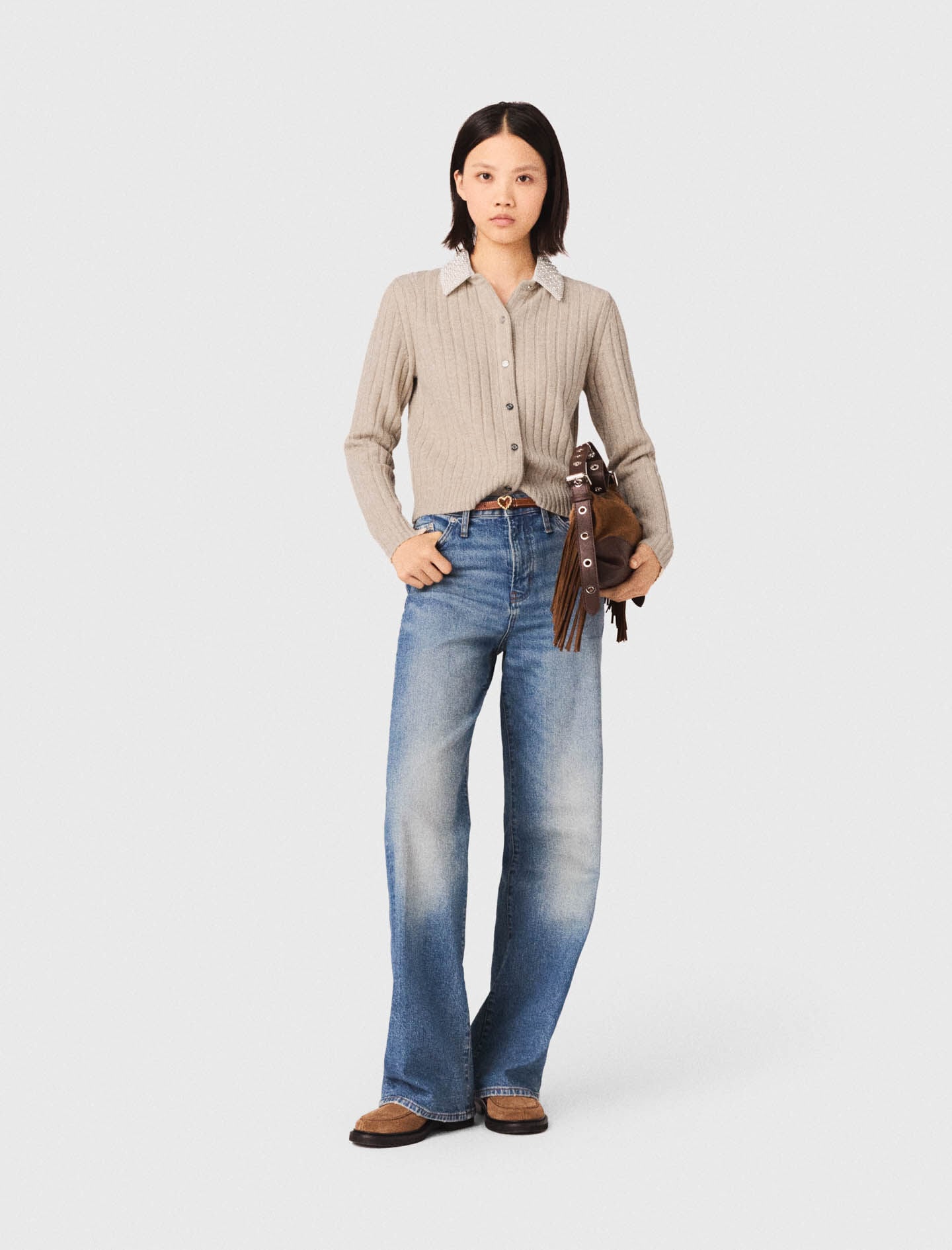 Maje Slim heart belt